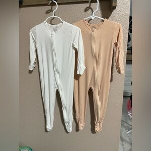 Guisby bamboo footie pajama bundle of two